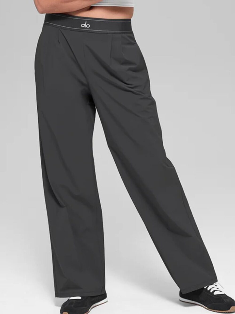 💐NWT ALO Yoga  Straight Leg Trousers😉 Dark Grey | Regular Length-Office - Picture 7 of 8